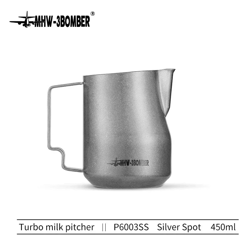 MHW-3BOMBER 350ml 450ml Turbo Milk Frothing Pitcher Steaming Pitchers Professional Milk Foam Jug Home Barista Kitchen Accessorie