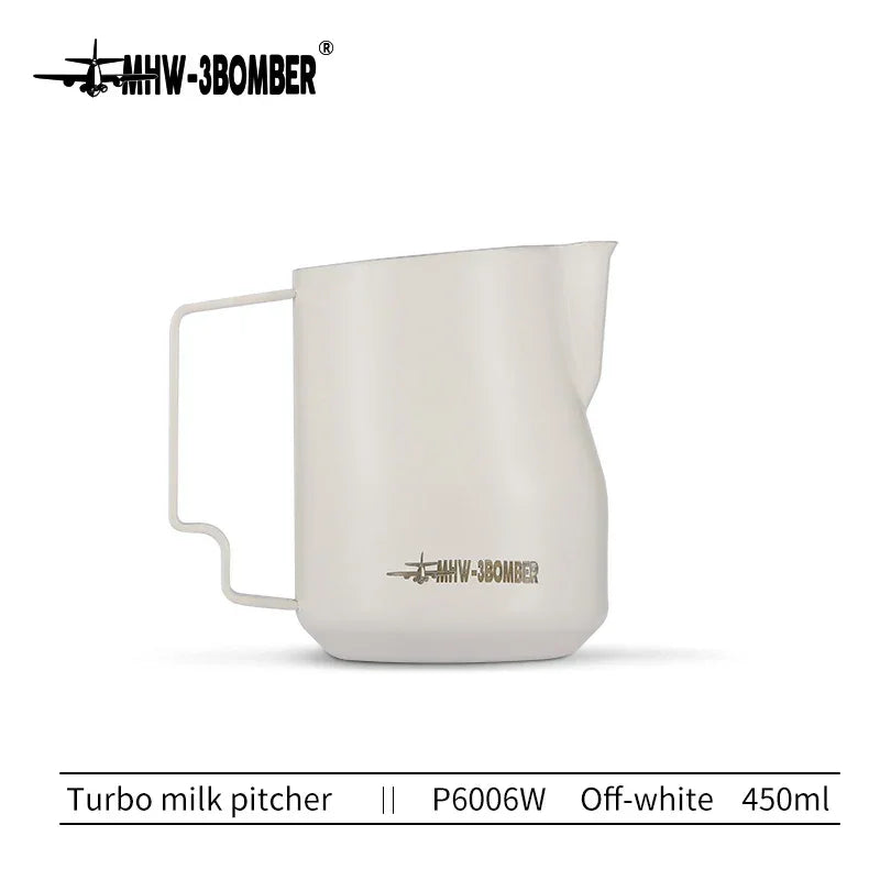 MHW-3BOMBER 350ml 450ml Turbo Milk Frothing Pitcher Steaming Pitchers Professional Milk Foam Jug Home Barista Kitchen Accessorie